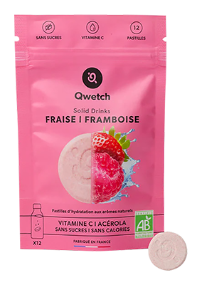 Qwetch Solid drinks Aardbei & framboos bio 3pastilles