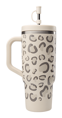 Qwetch Travel cup luipaard zand 900ml