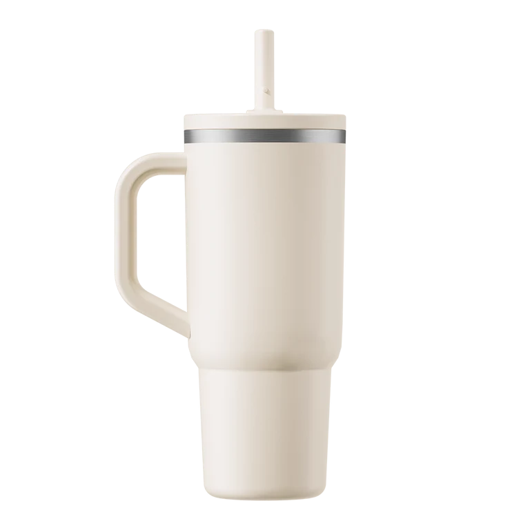Qwetch Travel Cup met lekvrije dop - MATT - Zand - 900ml