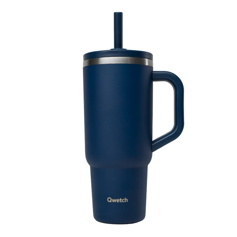 Qwetch Travel Cup met lekvrije dop - MATT - Nachtblauw - 900ml