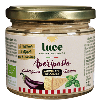 Luce Sauce Apéripasta Aubergines, parmigiano reggiano AOP et basilic bio 180g