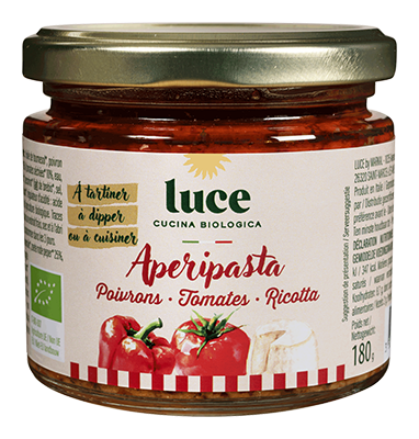 Luce Sauce Apéripasta poivrons, tomates et ricotta bio 180g