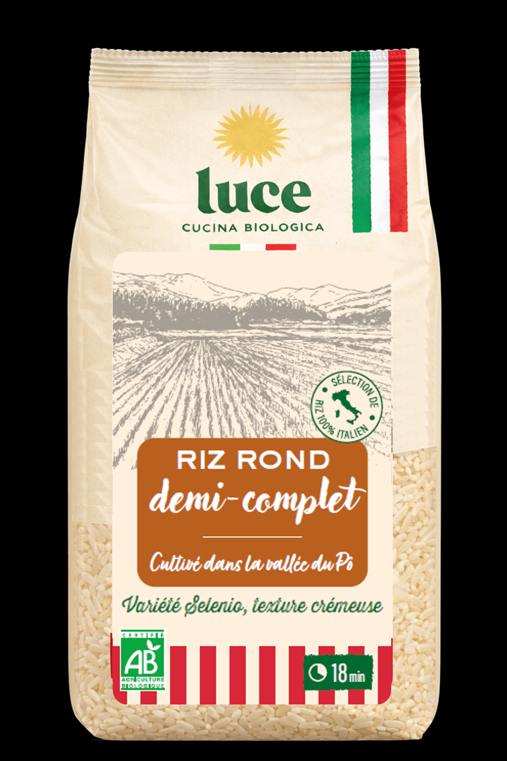 Luce Rijst rond 1/2 volkoren Italië bio 500g