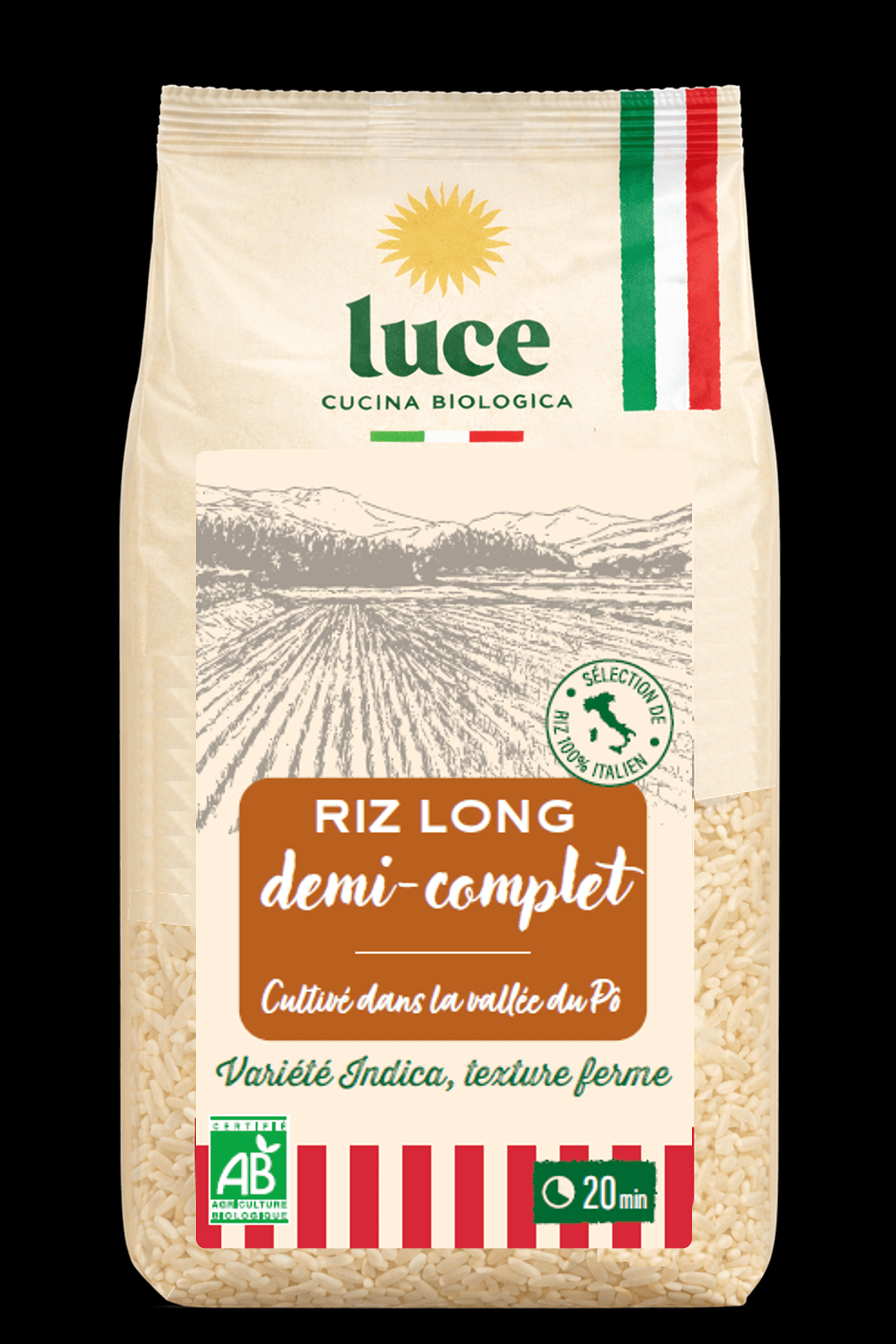 Luce Rijst lang 1/2 volkoren Italië bio 500g