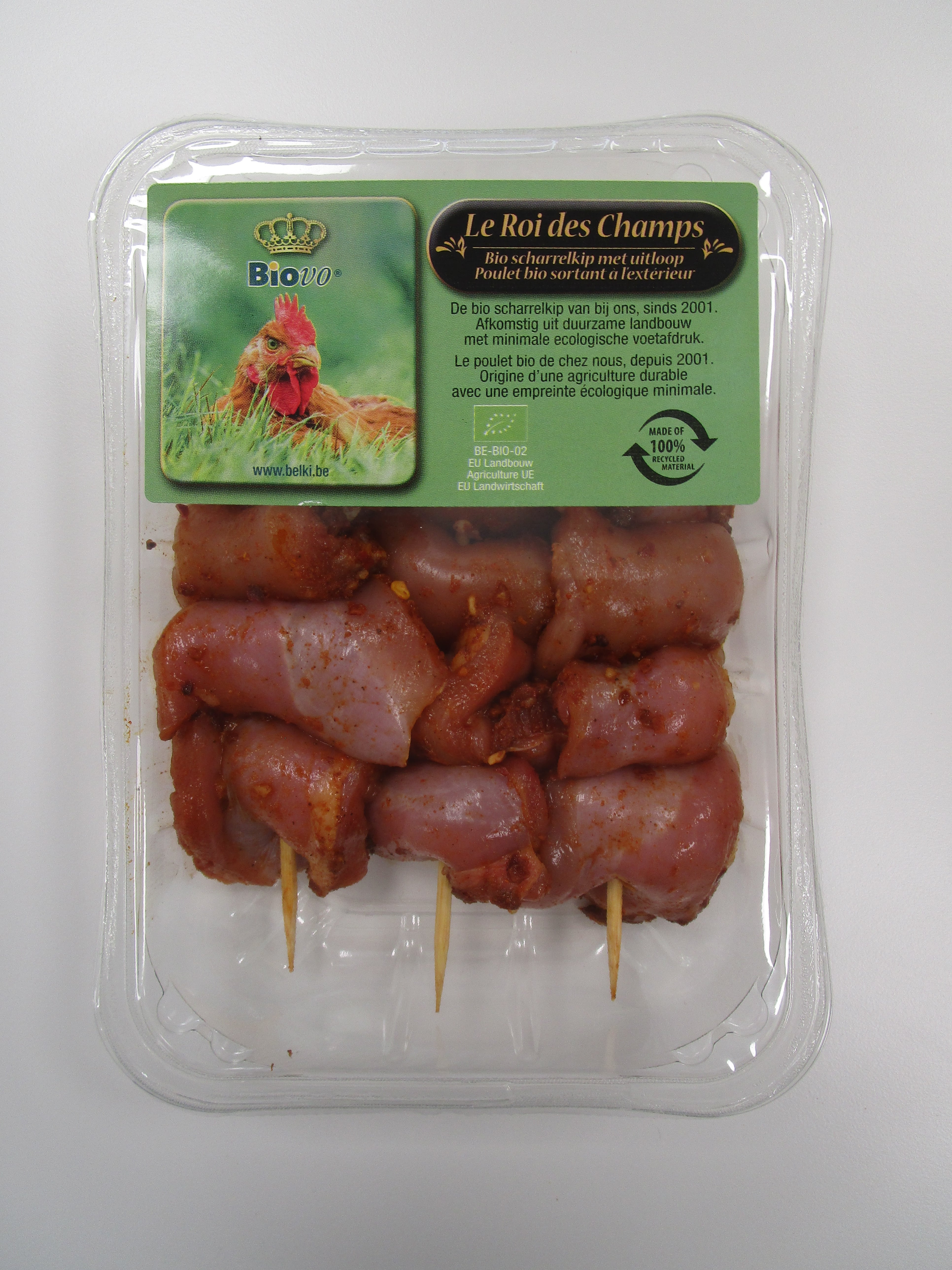 Biovo Kip brochetten gemarineerd bio 450g