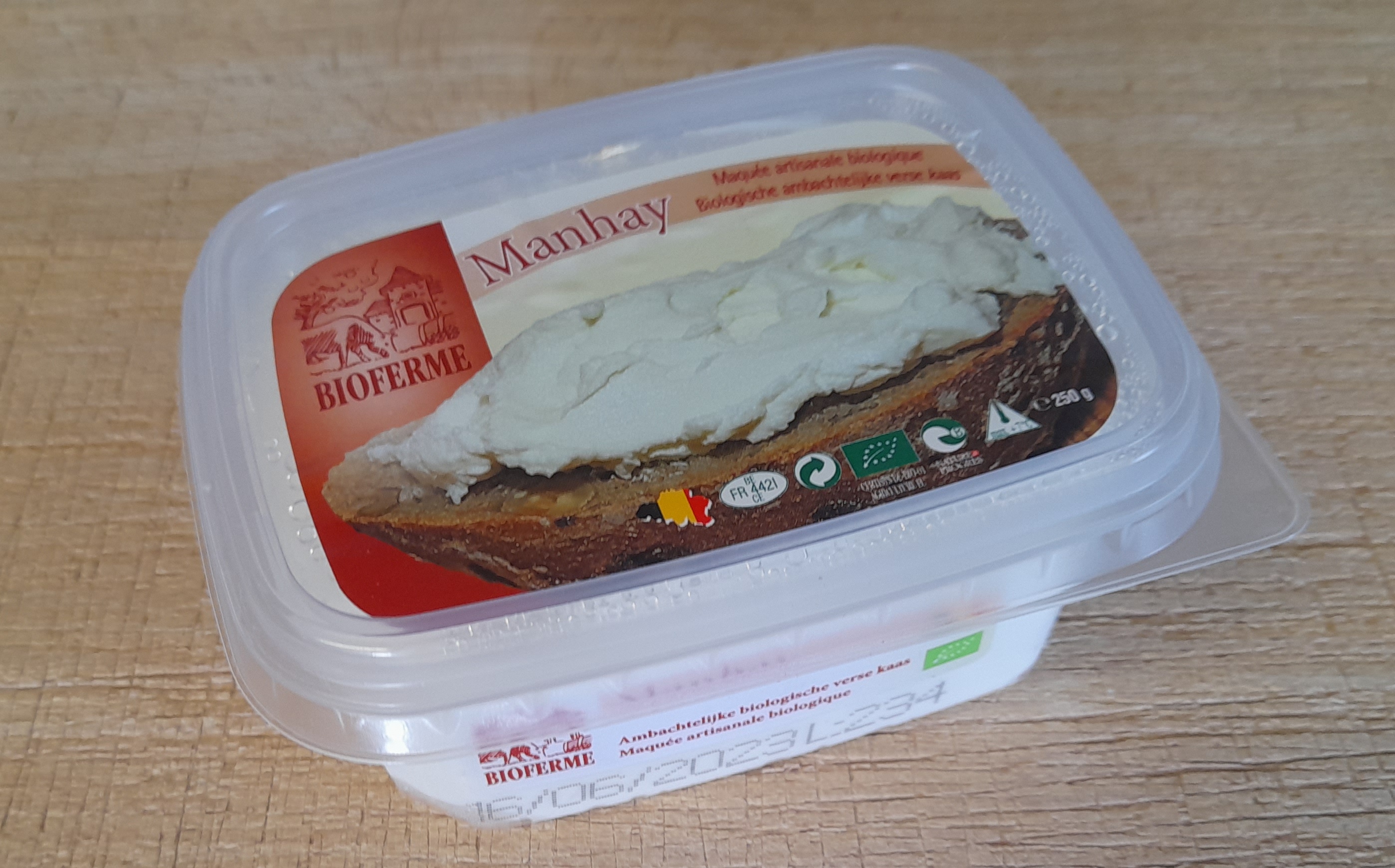 Bioferme Kwark/Maquee manhay verse kaas natuur 30% bio 250g