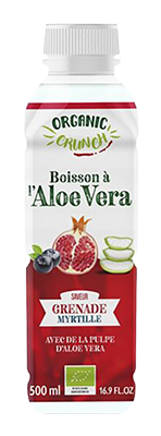 Organic Crunch Aloë vera drink granaat & bosbes bio 500ml