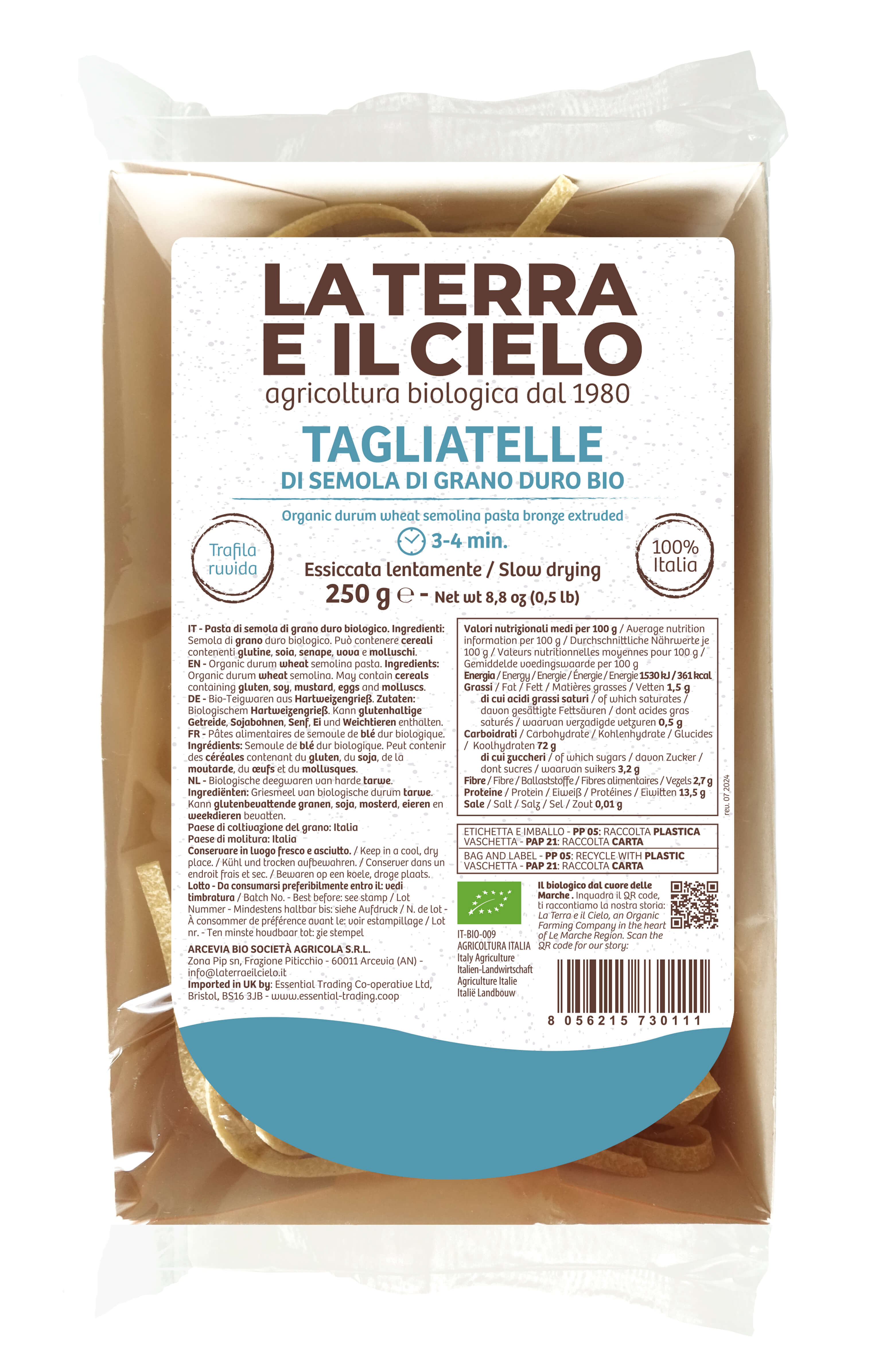 La Terra e il Cielo Tagliatelle wit bio 250g