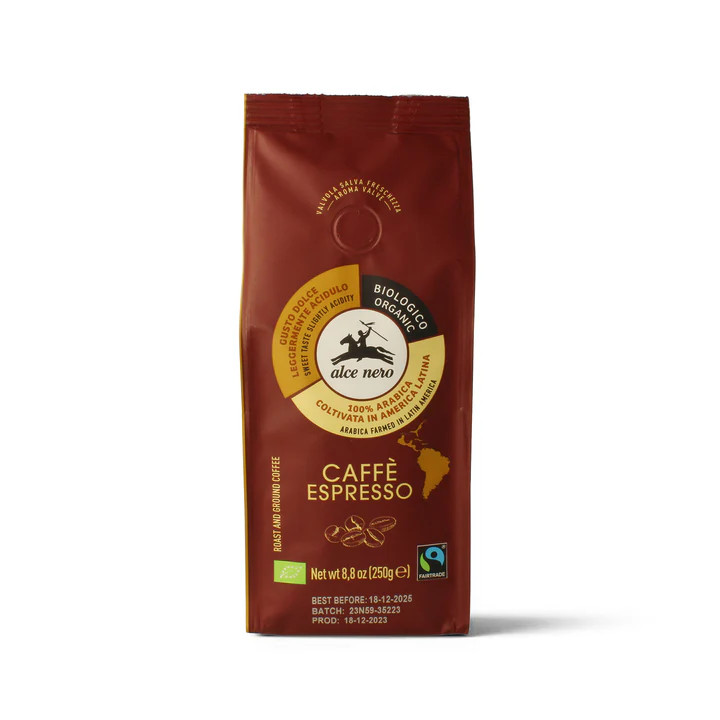 Alce Nero Arabica koffie gemalen sterk bio 250g