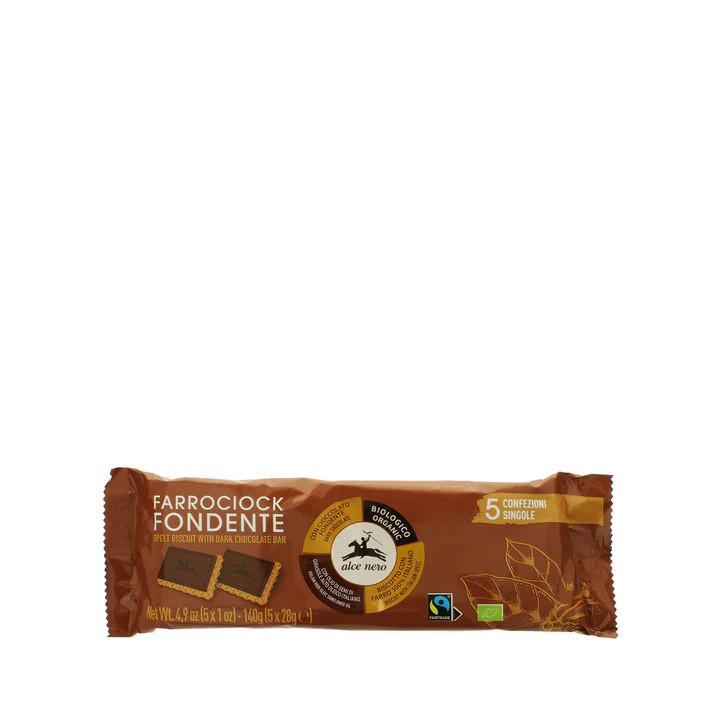 Alce Nero Speltkoekjes met pure chocolade Fairtrade bio 140g