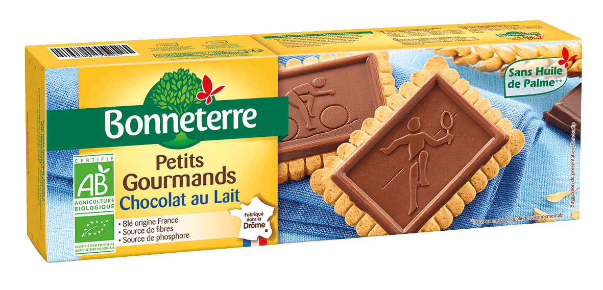 Bonneterre Koekjes met melkchocolade bio 126g