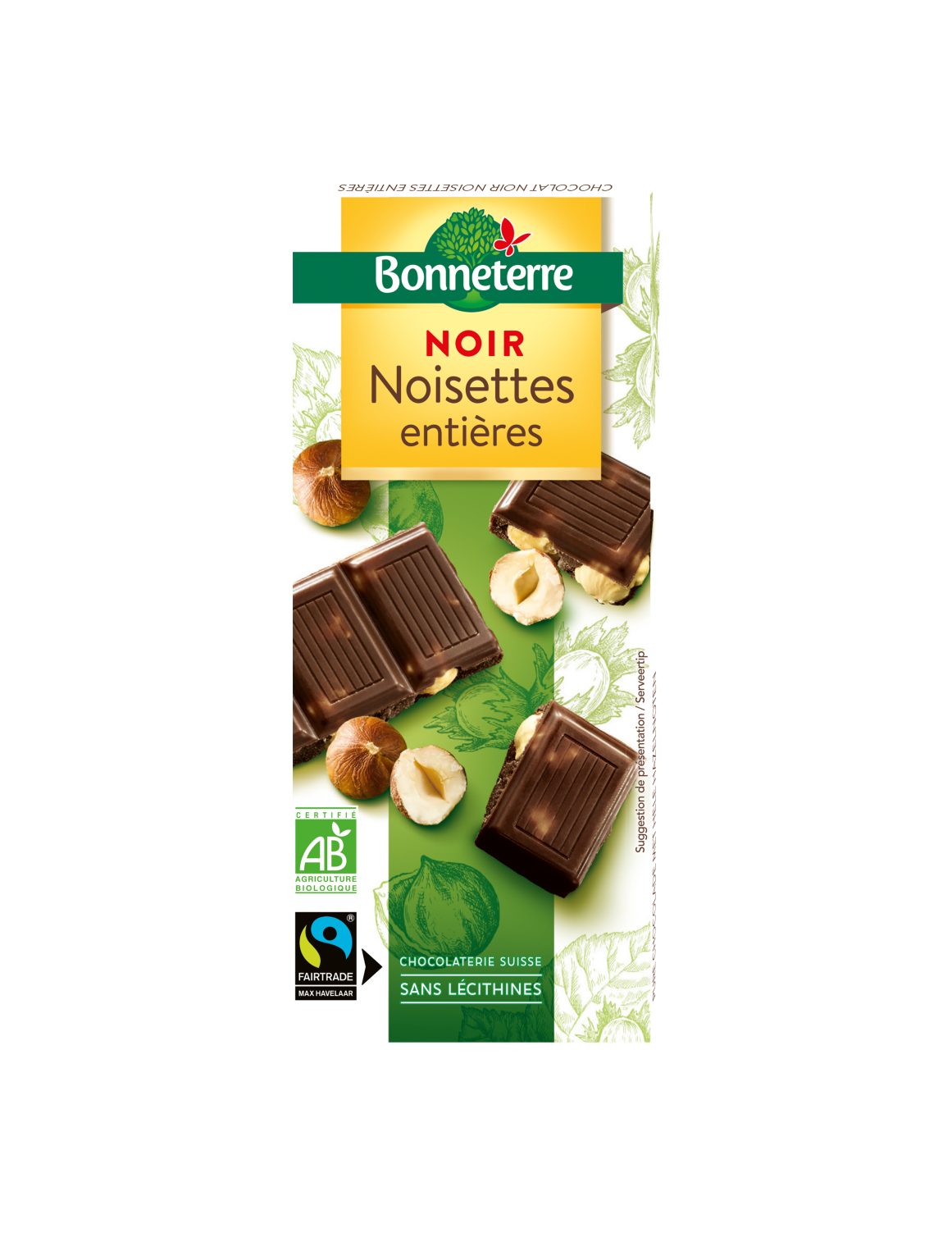 Bonneterre Pure chocolade hele hazelnoten bio 200g