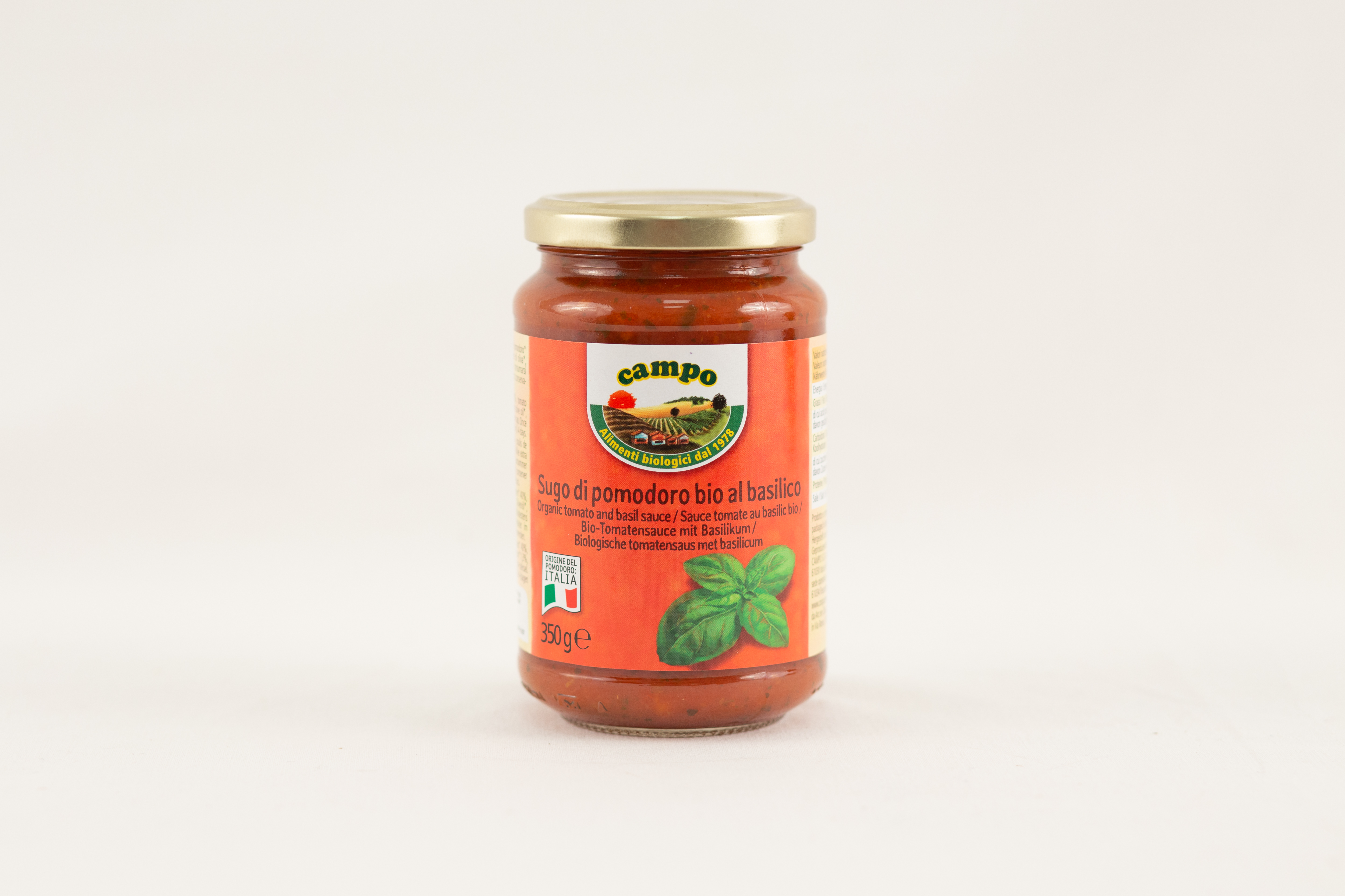 Campo Tomatensaus met basilicum bio 350g