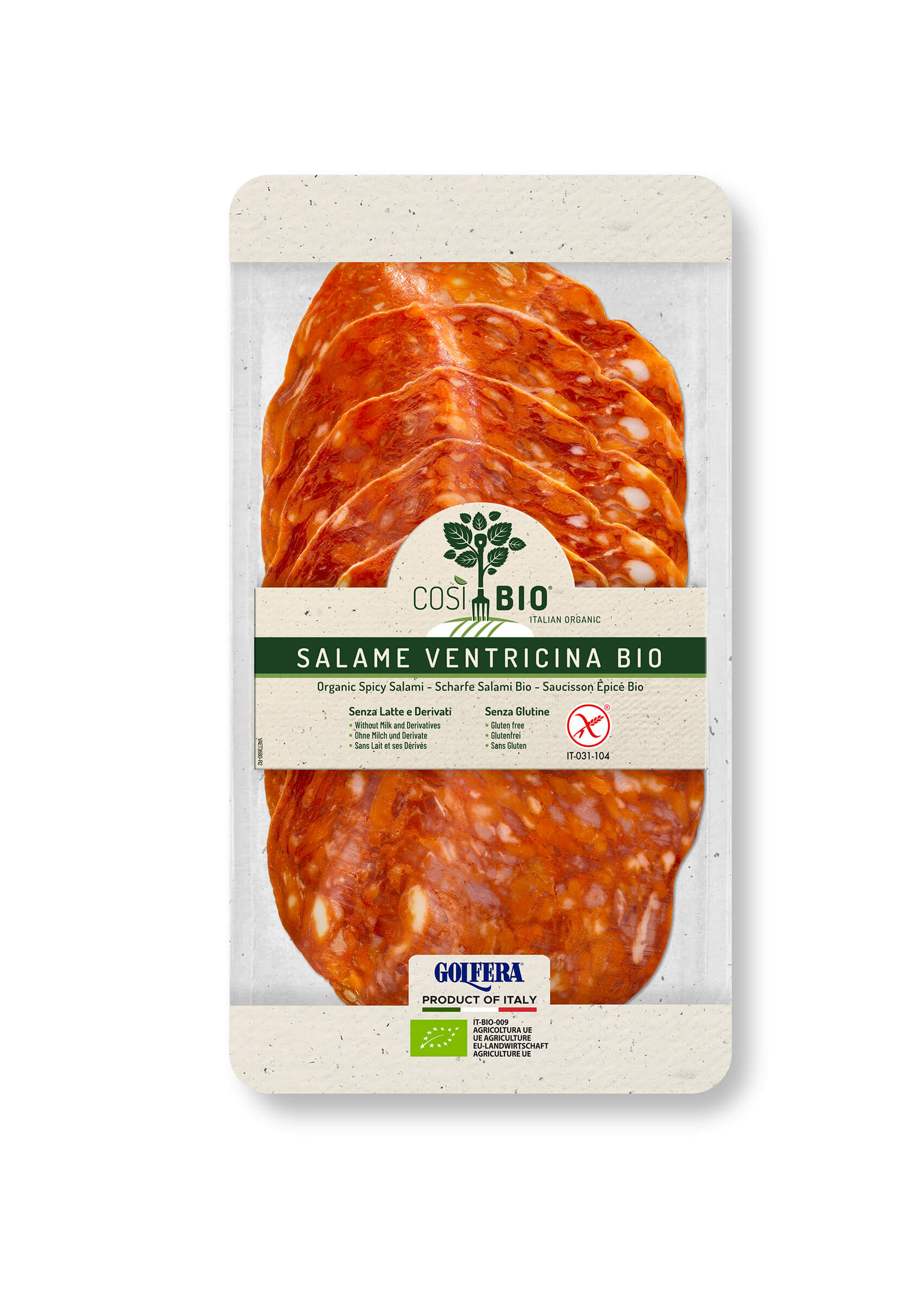 Cosi Bio Salami Ventricina pikant sneetjes bio 80g