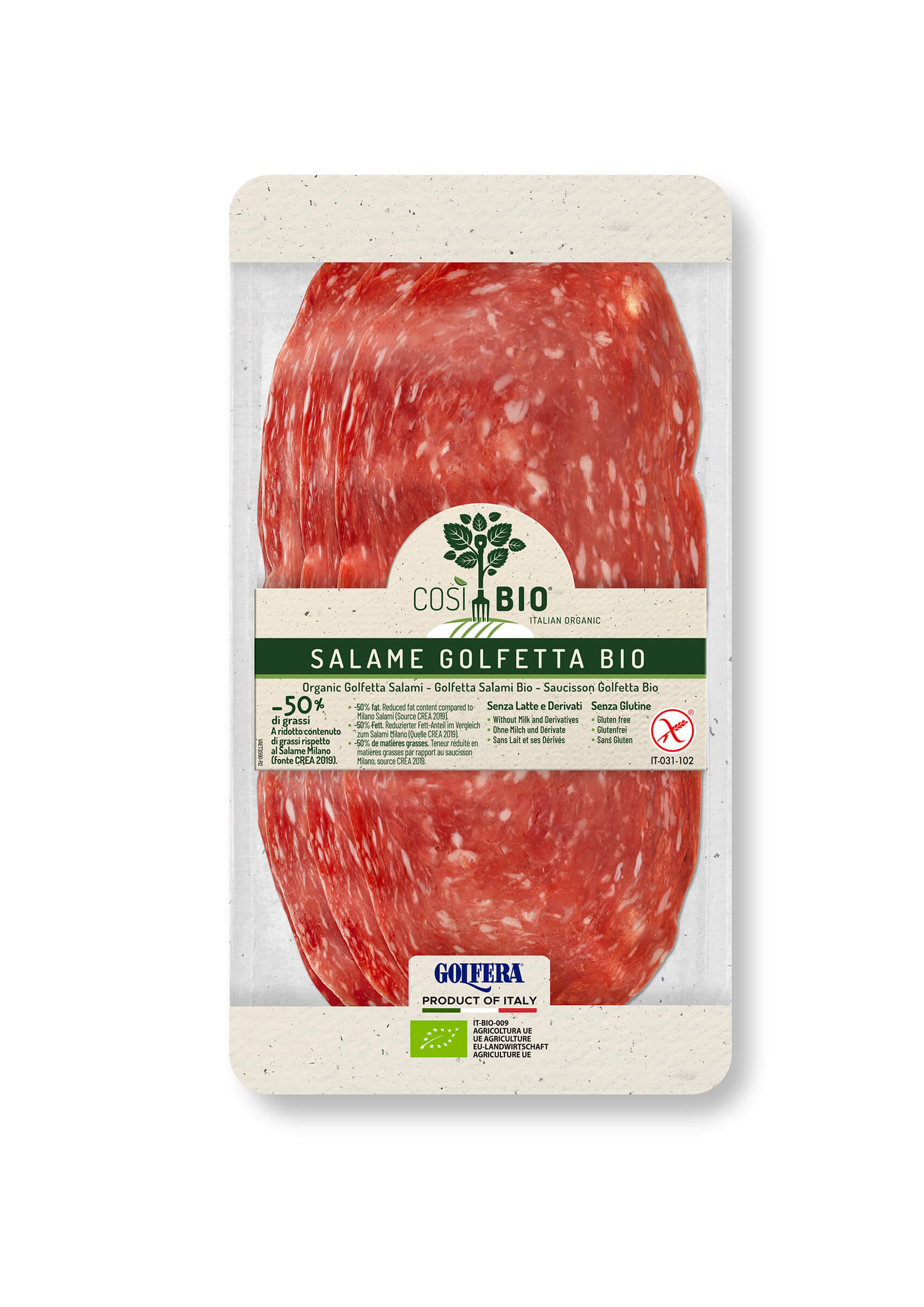 Cosi Bio Salami Golfetta sneetjes bio 80g