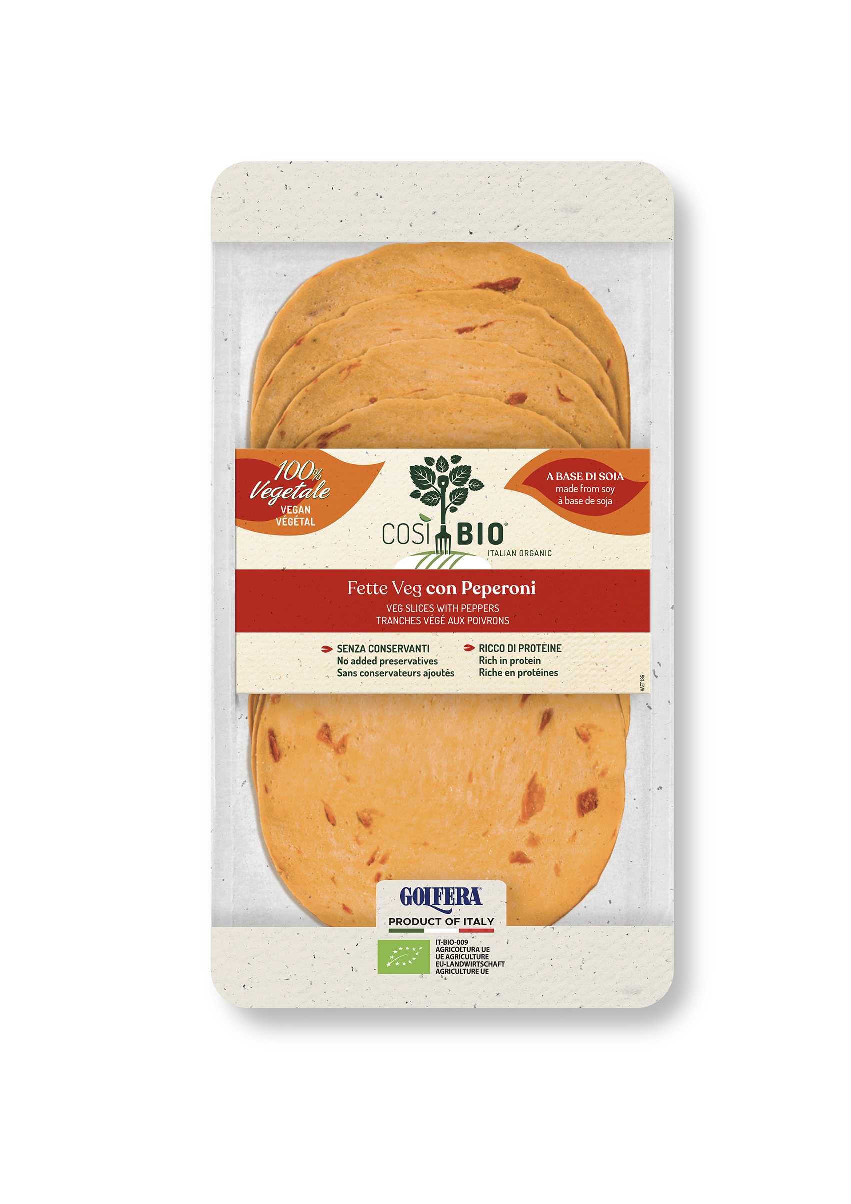 Cosi Bio Soja en peperoni sneetjes bio 80g