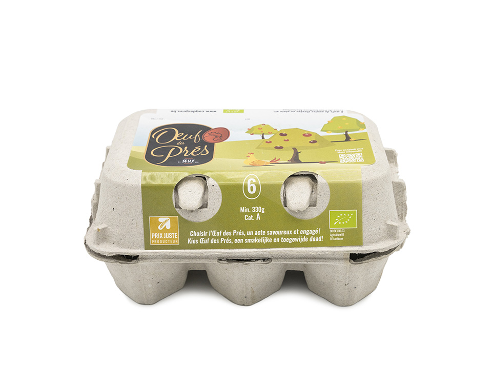 Oeufs des Prés eieren per 6 bio M/L