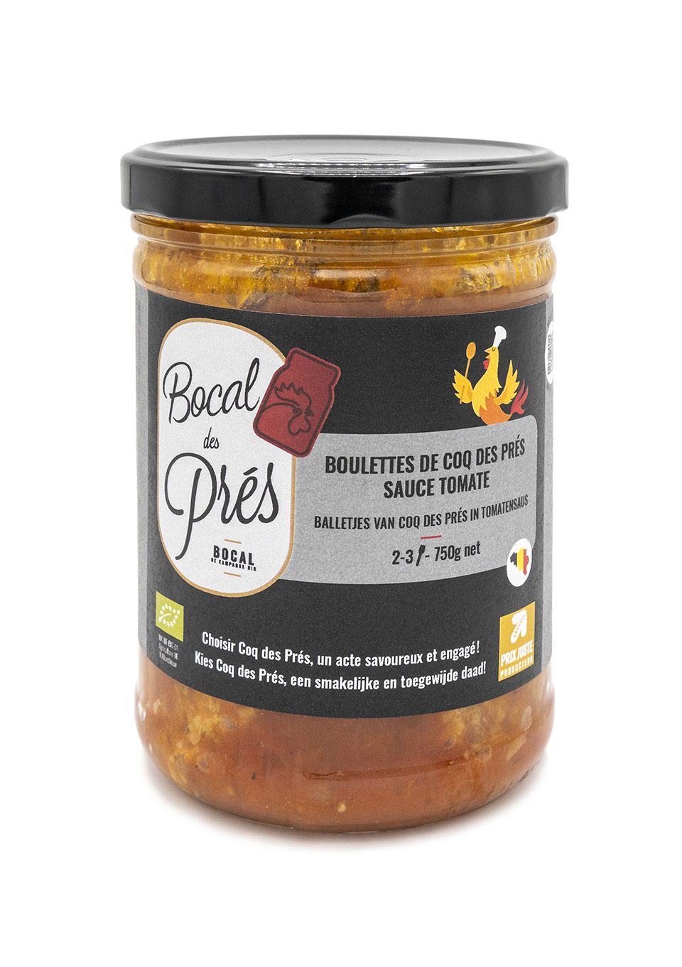 Bocal des Prés bouletten in tomatensaus bio 750g