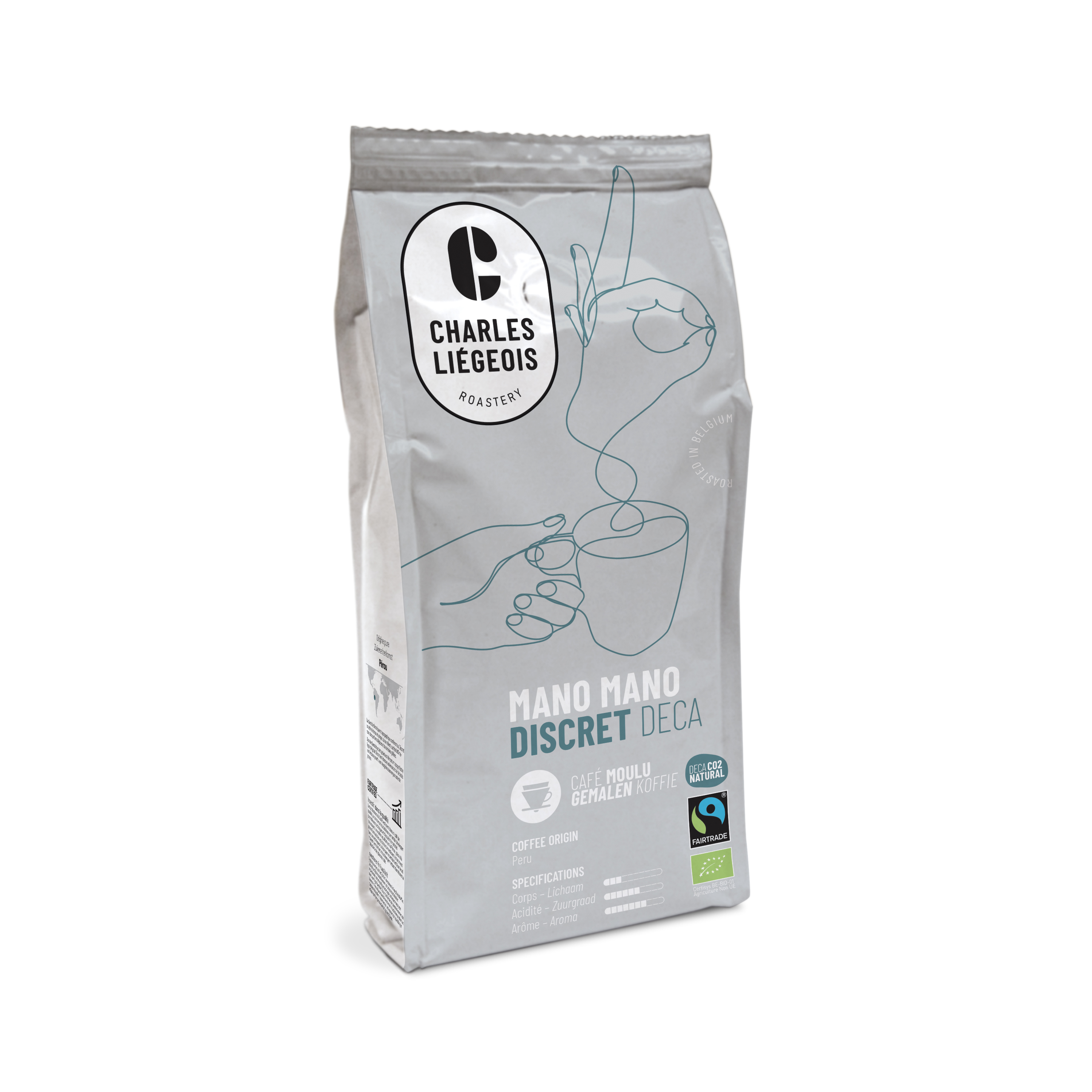 Charles Liégeois Koffie deca gemalen Mano mano bio 250g - 8999