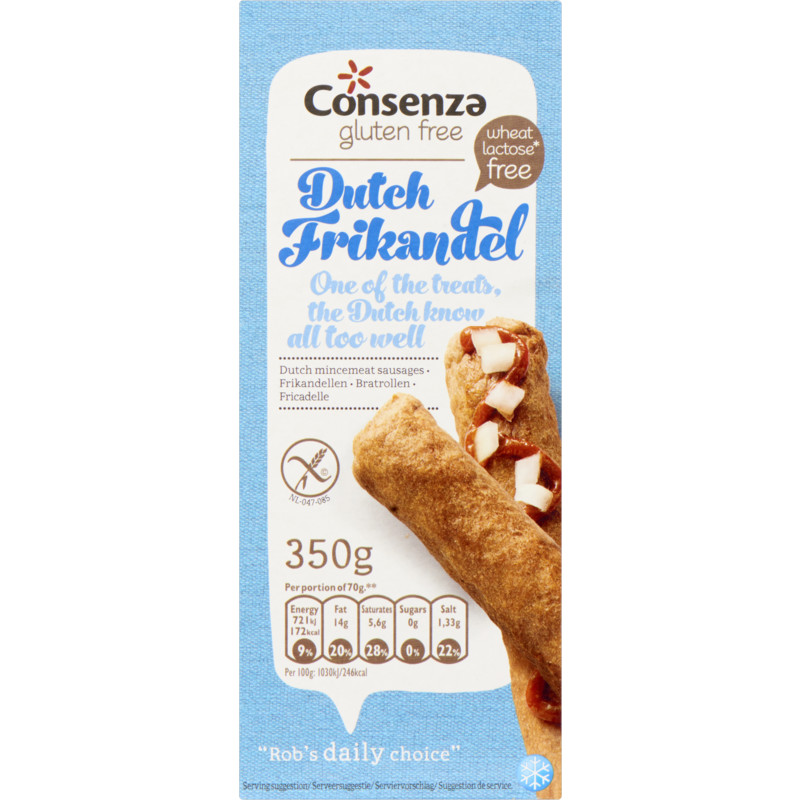Consenza Frikandellen glutenvrij 350g