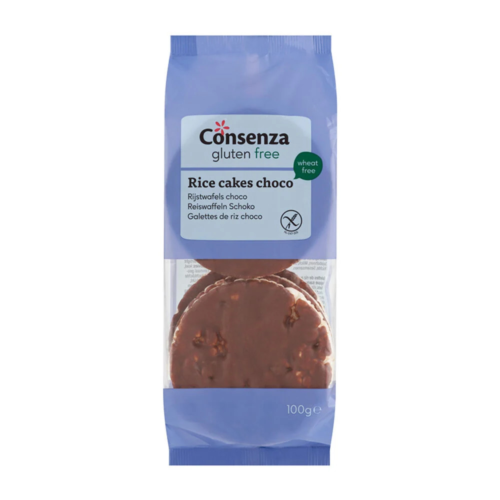 Consenza Rijstwafels choco glutenvrij bio 100g