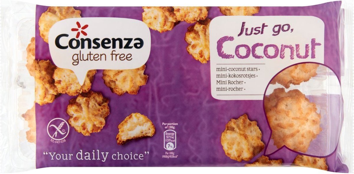 Consenza Kokosrotsjes glutenvrij 250g