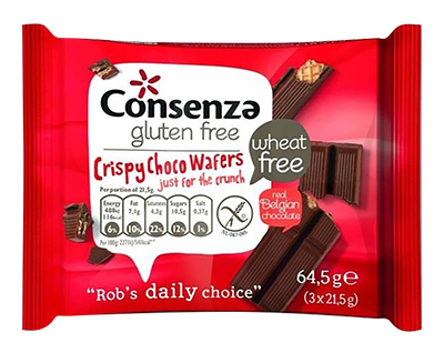 Consenza Crispy choco wafels glutenvrij 64.5g