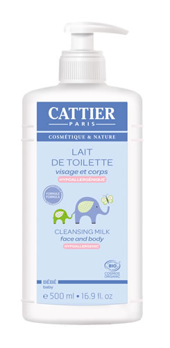 Cattier Baby reinigingsmelk gezicht en lichaam 500ml