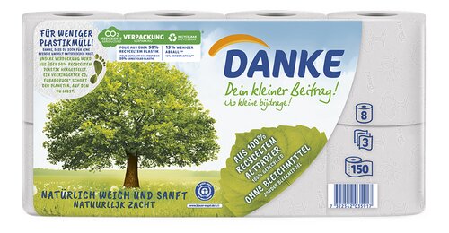 Danke Toiletpapier 3 lagig 8 rollen