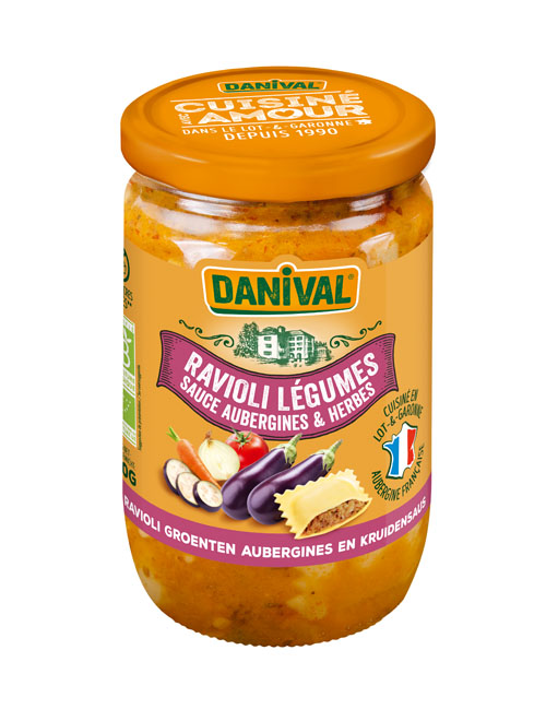 Danival Ravioli met groenten aubergine en kruidensaus bio 670g