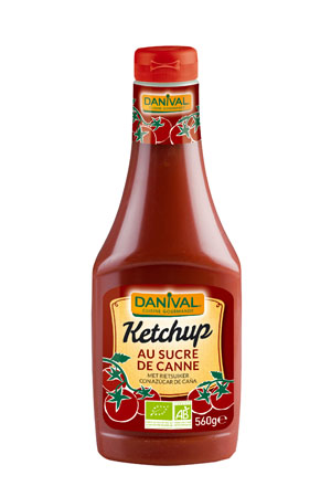 Danival Ketchup knijpfles rood (rietsuiker) bio 560g