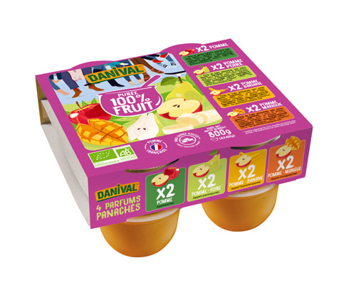 Danival Assortiment fruitdesserts bio 8x100g