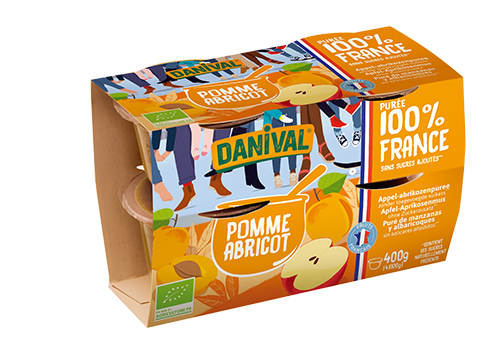 Danival Appel en abrikozenpuree bio 4x100g