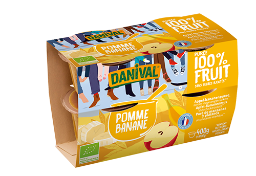 Danival Appel en bananenpuree bio 4x100g