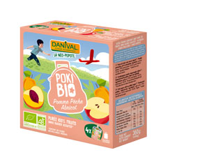 Danival Poki Appel-perzik-abrikozenpuree bio 4x90g