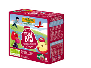 Danival Poki Appel-rode vruchtenpuree bio 4x90g