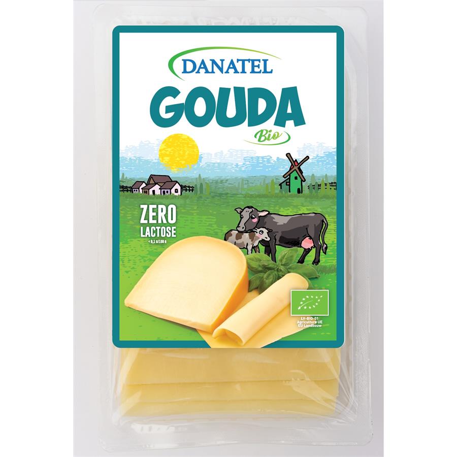 Danatel Gouda sneetjes lactosevrij bio 150g