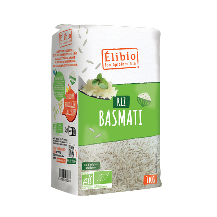Élibio Witte basmatirijst van Pakistan bio 1kg