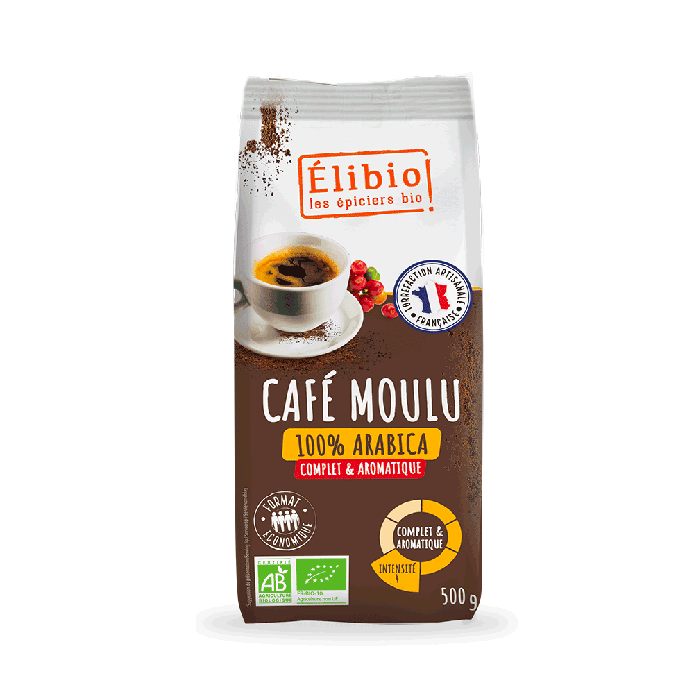 Élibio Koffie 100% Arabica gemalen bio 500g