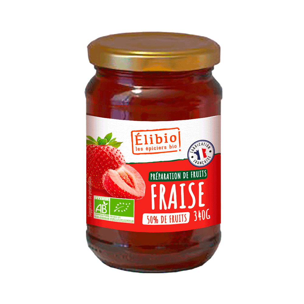 Élibio Aardbeien confituur bio 340g