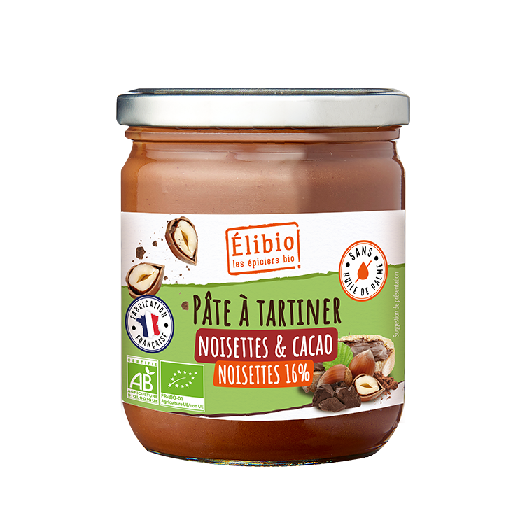 Élibio Tout Choco'Crok smeerpasta hazelnoot en cacao bio 375g