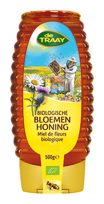 De Traay Bloemenhoning knijpfles bio 500g