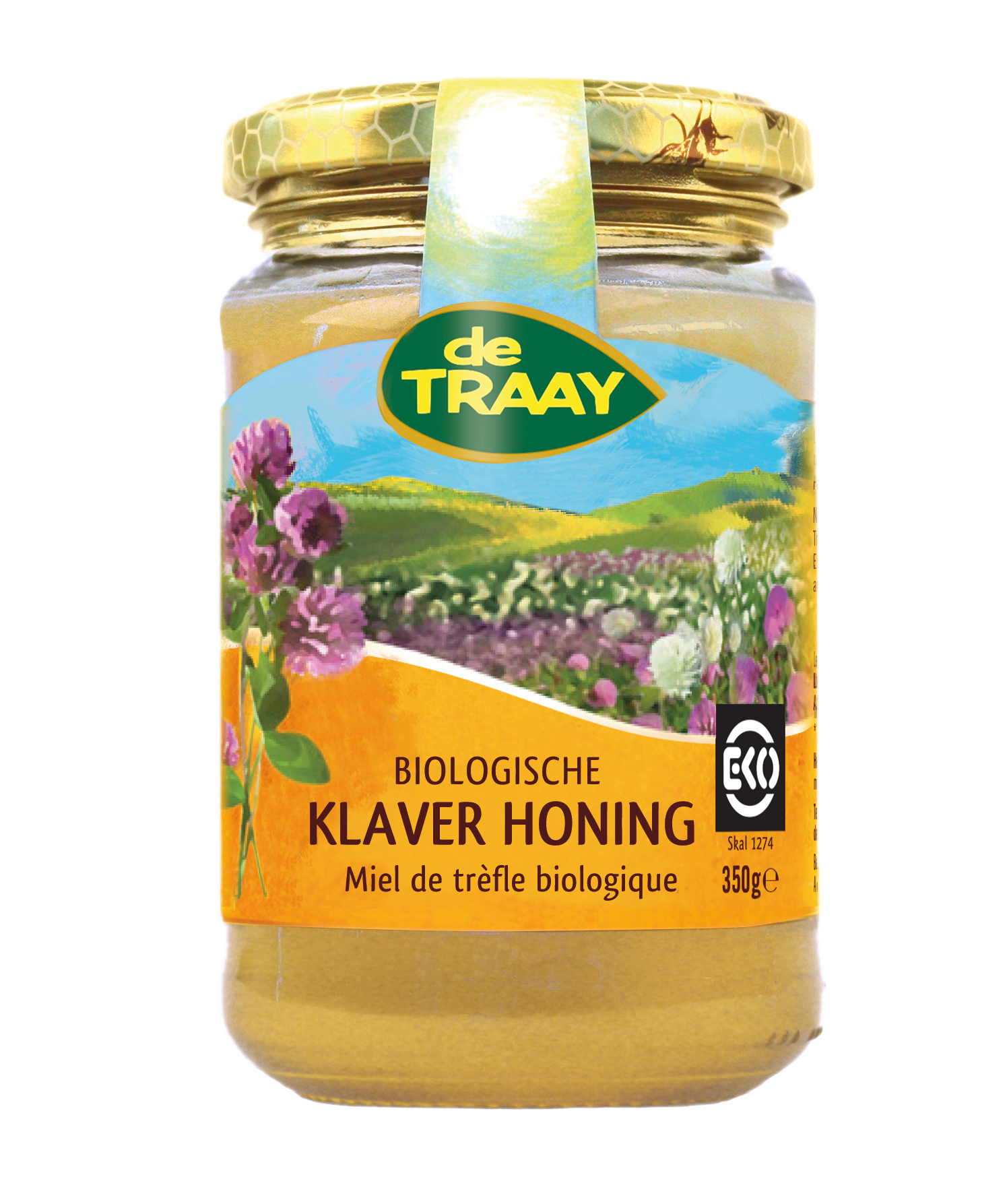 De Traay Klaver- met bloemenhoning bio 350g