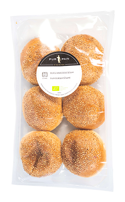 Pur Pain Hamburgerbroodje rond sesam bio 6x80g
