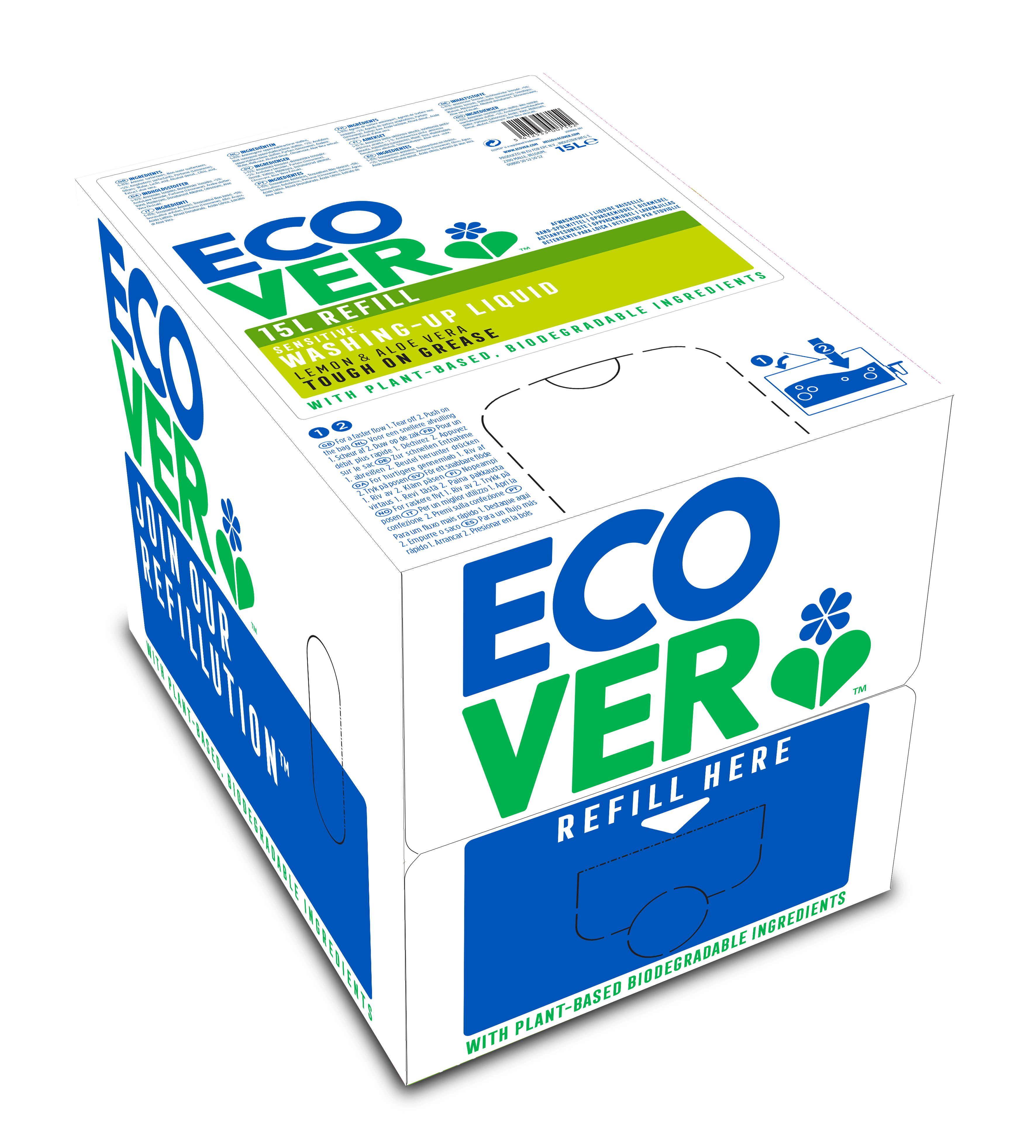 Ecover Afwasmiddel citroen & aloe vera BIB 15L