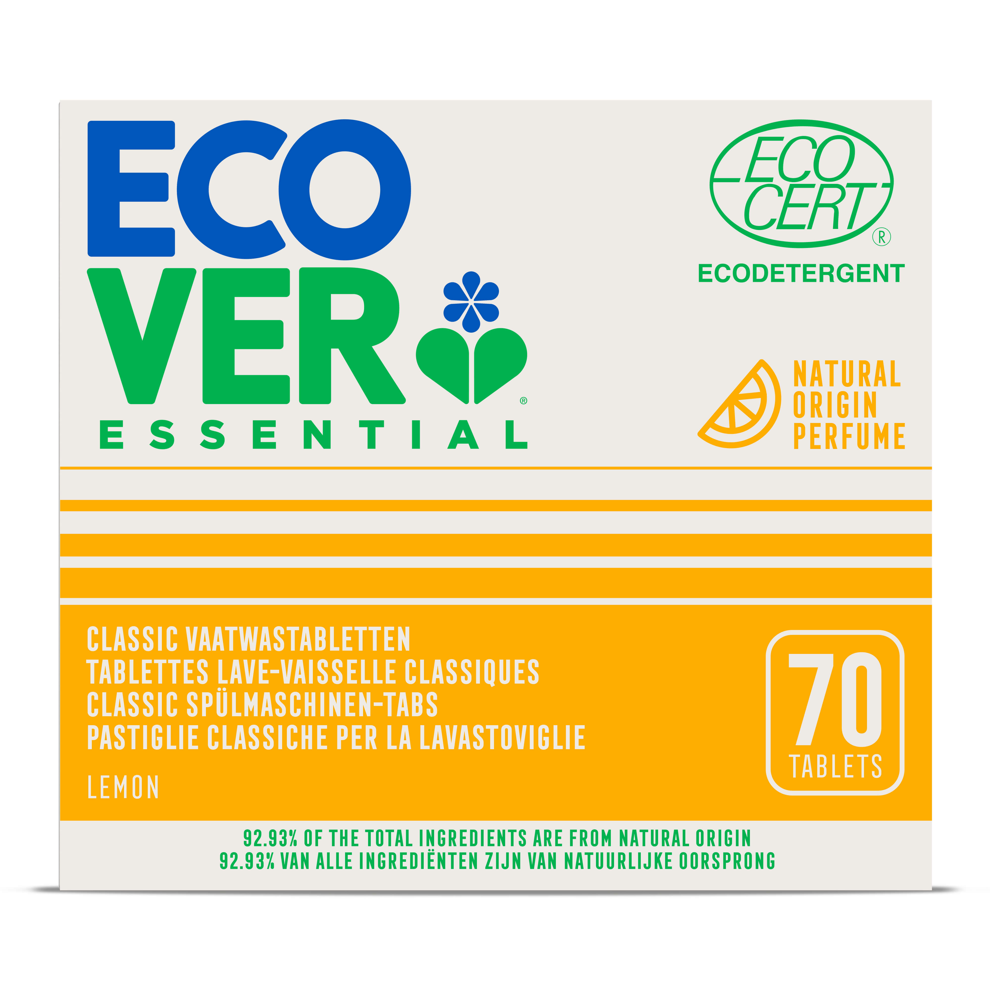 Ecover Essential Vaatwastabletten classic(70tabs) 1.4kg