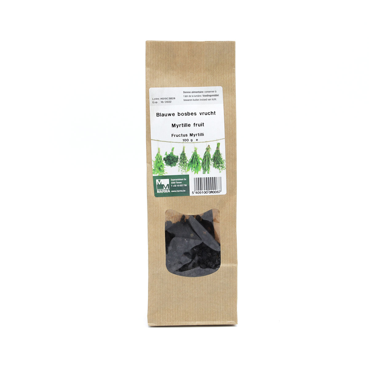 Marma Blauwe Bosbes vrucht 100g - Vaccinium myrtillus