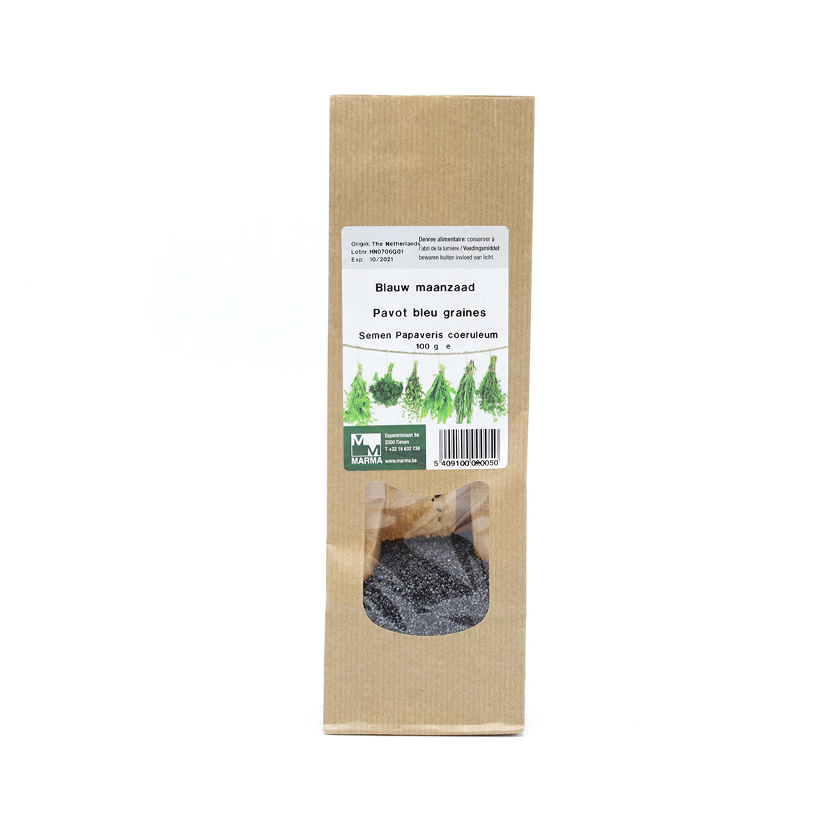 Marma Blauwe maanzaad 100g - Papaver somniferum nigrum
