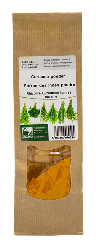 Marma Curcuma poeder 100g - Curcuma longa pulvis