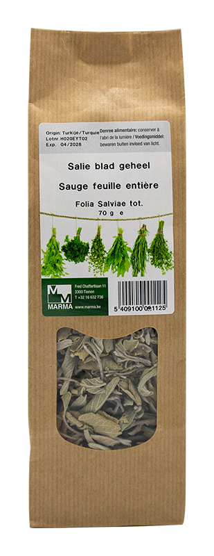 Marma Salie blad geheel 70g - Salvia officinalis